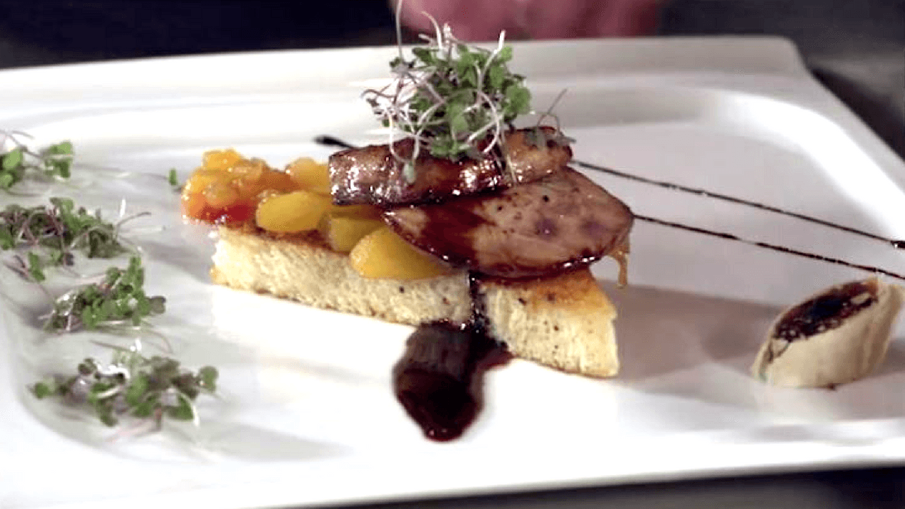 Artisans Foie Gras With Poached Pears And Baklava Goodtaste With Tanji