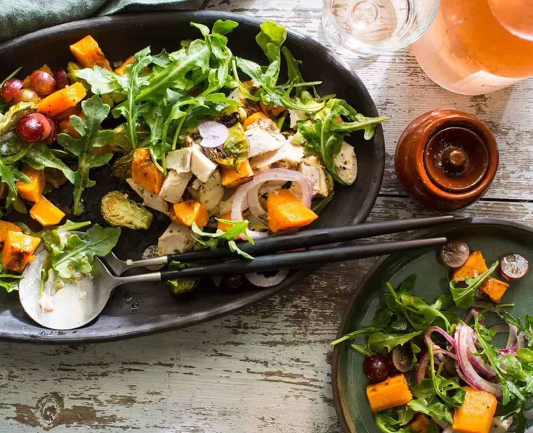 Chicken and butternut squash salad