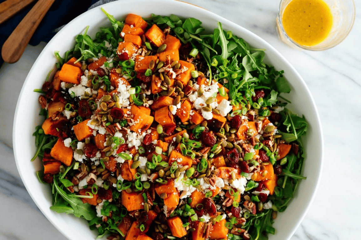 091224 hearty sweet potato arugula and wild rice salad