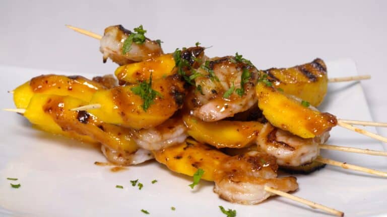 guava glazed shrimp kebabs